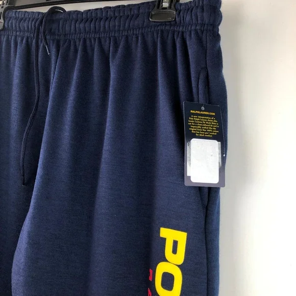 NWT Polo Ralph Lauren Polo Sport Big Logo Flag Fleece Jogger Pants Size Medium - Picture 3 of 7